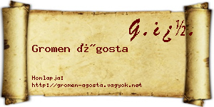 Gromen Ágosta névjegykártya